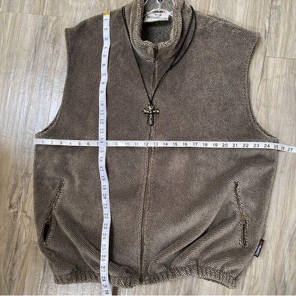 ✨ UPCYCLED fleece trendy herringbone vintage vest w southwestern equestrian vibe - Picture 14 of 15
